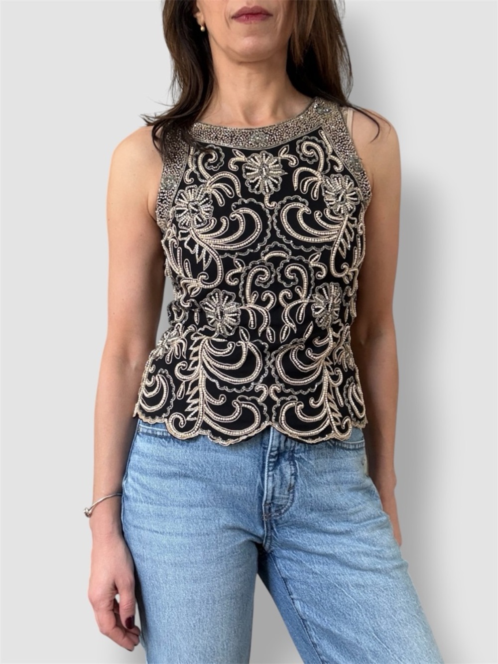 Vintage Jkara New York Beaded Top